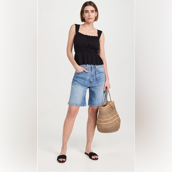 PAIGE Laureth Smocked Puff Sleeve Top – Black | NWT | Size S - Picture 4 of 8